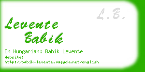 levente babik business card
